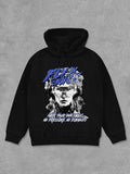 Unisex'WB shield Letter & Figure Print Long Sleeve Hoodie, Casual Comfy Regular Fit Hooded Sweatshirt for Daily Wear,...