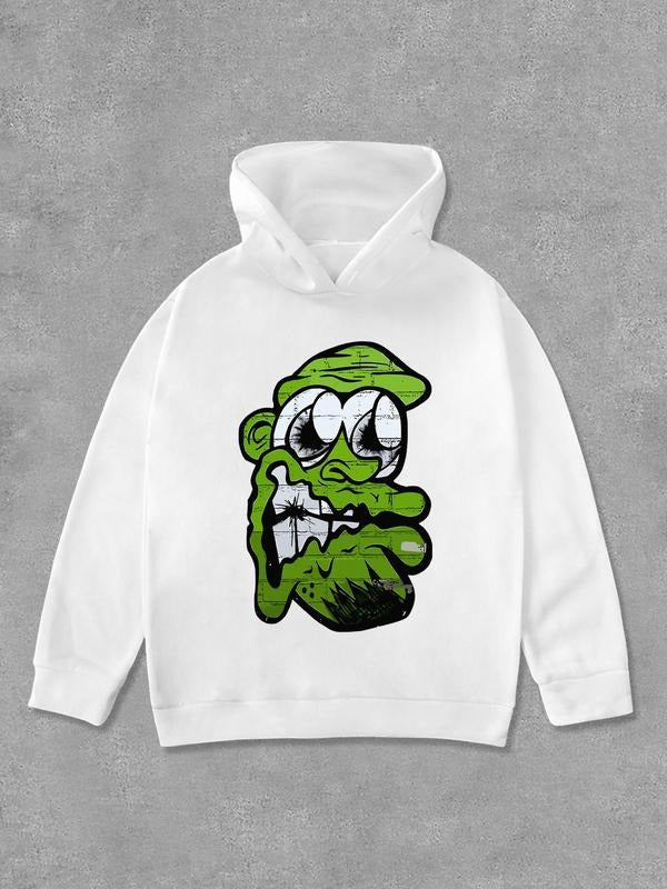 Unisex'WB shield Letter Print Drop Shoulder Hoodie, Fashion Casual Regular Fit Hooded Sweatshirt for Daily Holiday...