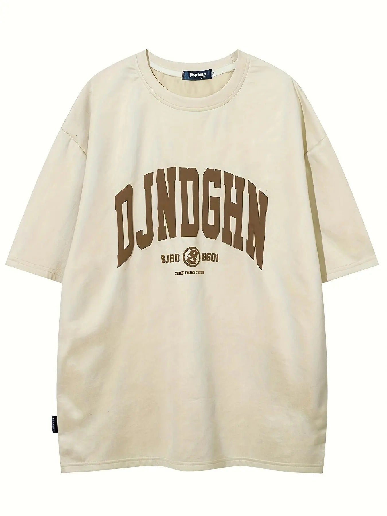 Unisex'WB shield Letter Print Drop Shoulder Tee, Casual Round Neck Half Sleeve T-shirt for Summer, Graphic Tees for Men,...