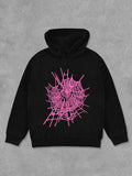 Unisex'WB shield Spider Web Print Hoodie, Fashion Casual Long Sleeve Hooded Sweatshirt for Daily Holiday Outdoor Wear,...