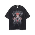 Unisex Washed T-Shirt Harajuku Streetwear Anime Tee Casual Cotton Hoodie, Sweatshirt | RetroVerseTees.com