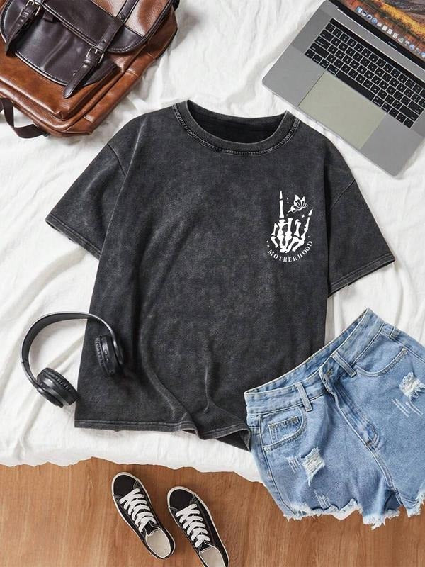 Unisex Women'WB shield Letter Print Short Sleeve Graphic Tee, Casual Loose Fit Round Neck T-shirt for Summer, Fashion...