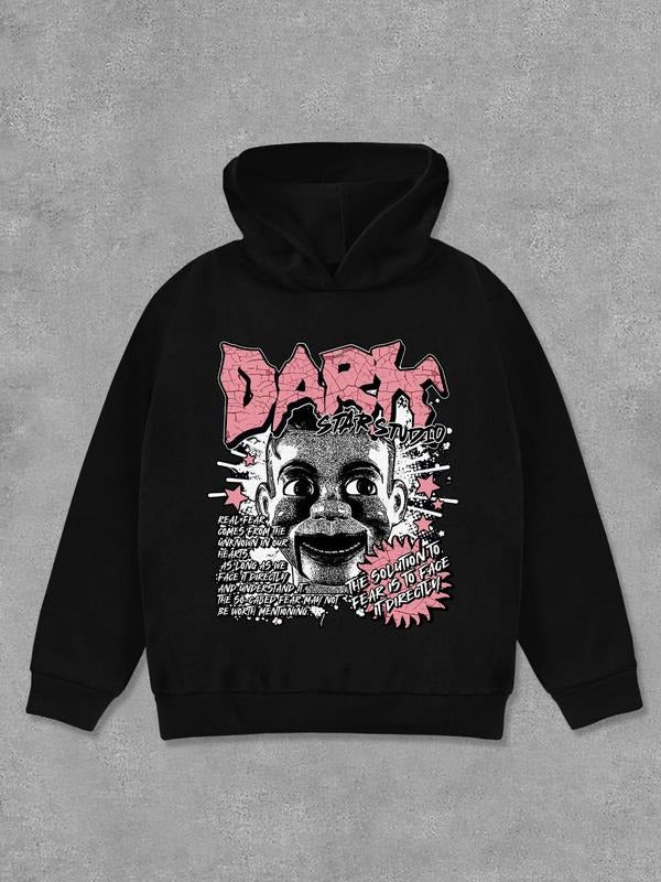 Unisex Y2k Letters Print Drop Shoulder Hoodie, Fashion Casual Hooded Sweatshirt for Daily Holiday Outdoor Wear, Unisex...