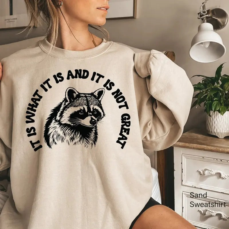 Unisex t Is What It Is And It Is Not Great Shirt, Raccoon Meme  Shirt Hoodie, Sweatshirt | RetroVerseTees.com