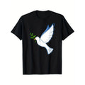 UnisexPeace Dove & Olive Branch Graphic T-Shirt for Men & Women - 100% Cotton FOG Breathable Regular Fit High Neck Casual...