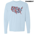 United States Of Bows Long Sleeve Comfort Colors T-Shirt 'NLB' Hoodie, Sweatshirt | RetroVerseTees.com