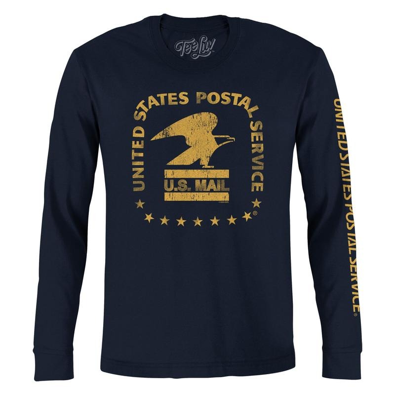 United States Postal Service Eagle Logo Long Sleeve T-Shirt - Navy Blue Hoodie, Sweatshirt | RetroVerseTees.com
