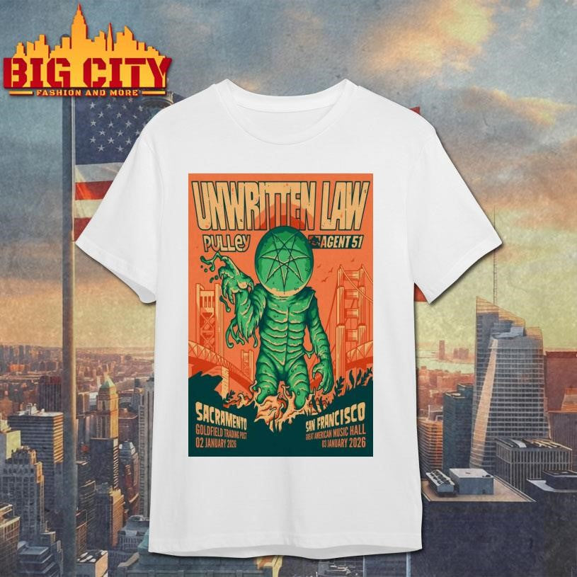 Unwritten Law January 3 2026 San Francisco Poster Shirt