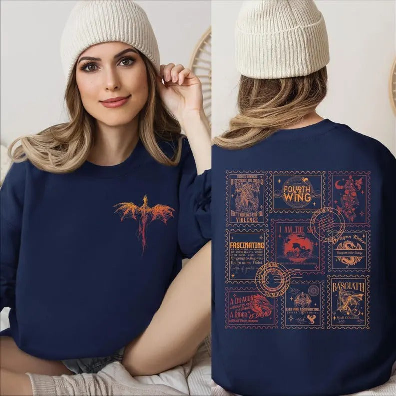 [Up To 5XL] Fourth Wing Sweatshirt, Basgiath War Dragon Rider, Violet Sorrengail, Xaden Riorson, Riders Quadrant, Reader...