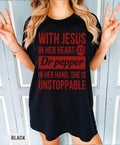 [Up To 5XL] Jesus In Her Heart Shirt, Dr Pepper Shirt, Dr Pepper Pink Bow Coquette Shirt, Dr Pepper Lovers Shirts, Cute...