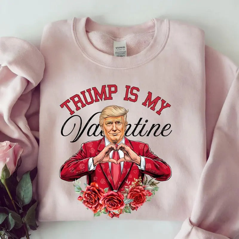 [Up To 5XL] Trump Is My Valentine Shirt Red Suit Trump Valentine Shirt Trump Valentine's Day Trump Supporter Gift Maga...