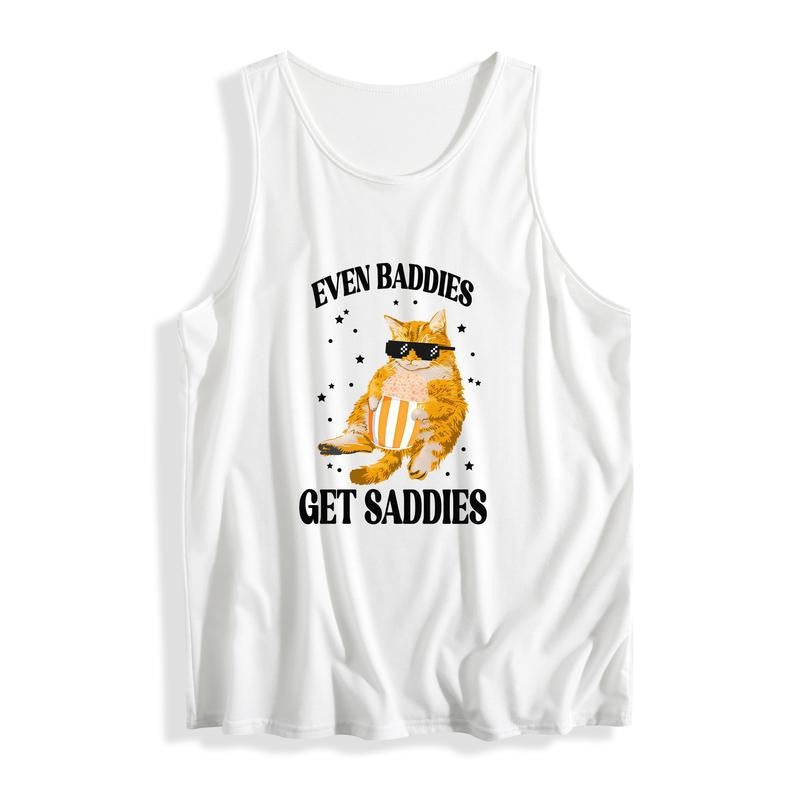 Urban - Chic Women'WB shield Vest Flaunting WB shield Fun Cat Graphic Gunpla brand Catchy Quote - Be TNF Epitome FOG City...