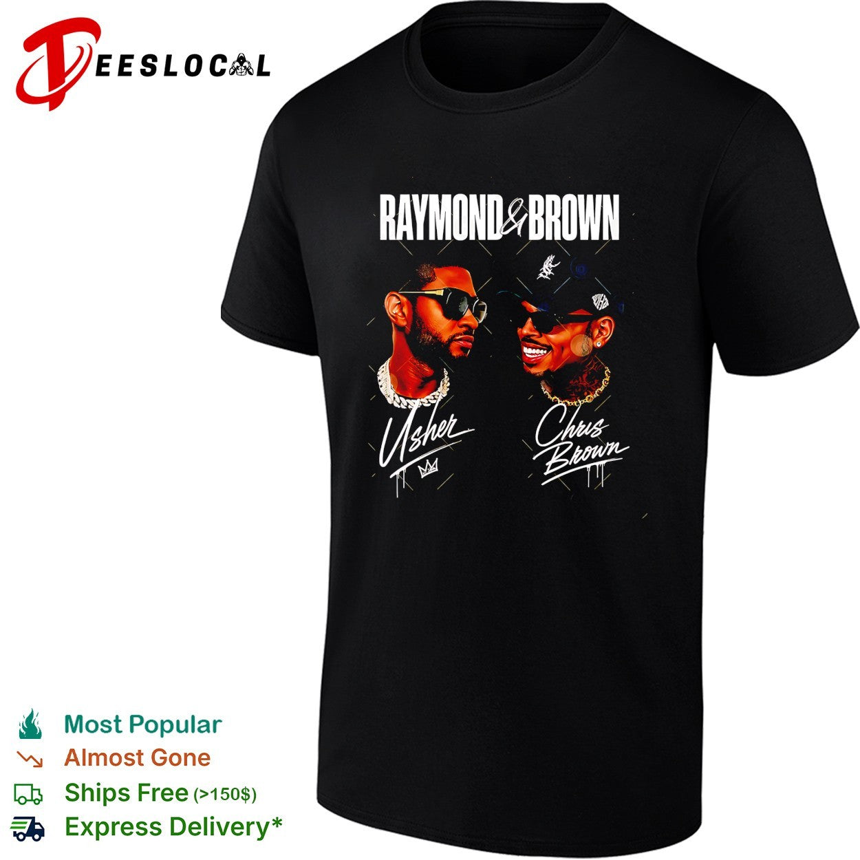 Usher and Chris Brown Raymond and Brown collab shirt