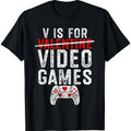 V is for Video Games Valentines Day Gamer Men Boys Gift T-Shirt Hoodie, Sweatshirt | RetroVerseTees.com
