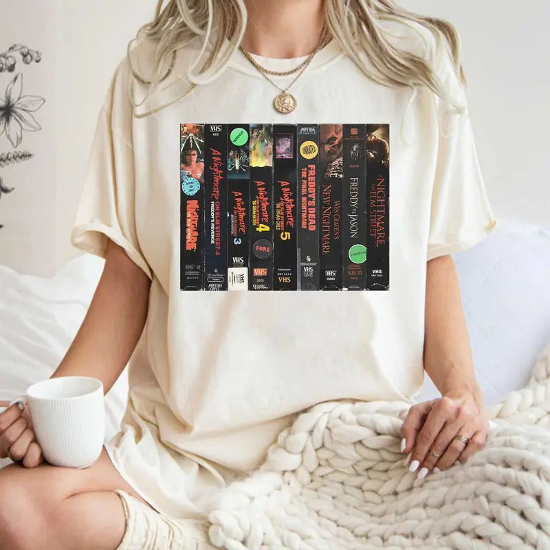VHS Halloween Shirt, Horror Movie Shirt, Haloween Movie Tee, A Nightmare On Elm Street, New Nightmare Movie, SpookySeason...