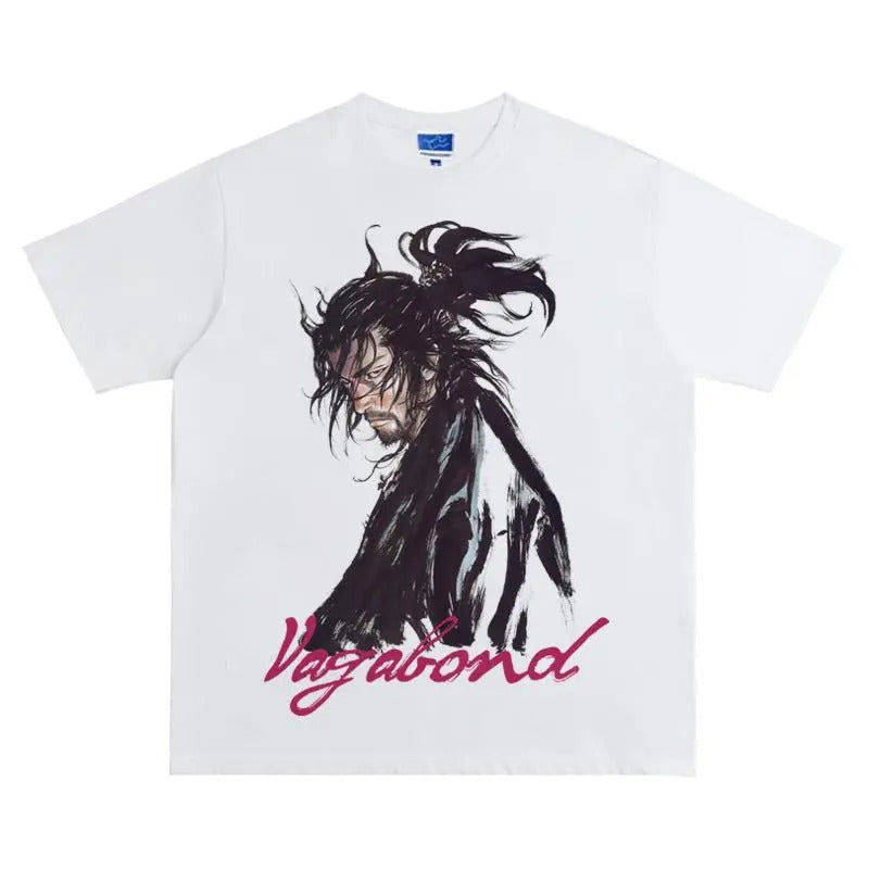 Vagabond "Miyamoto Musashi" Vintage Oversized Tee Anime T-shirt 100% Cotton Original Design Men's Top Heavyweight graphic...