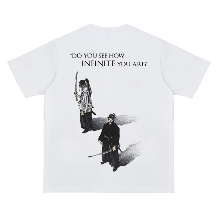 Vagabond "Sun" Vintage Oversized Tee Anime T-shirt 100% Cotton Original Design Men's Top for Fans DTG Printing Menswear...