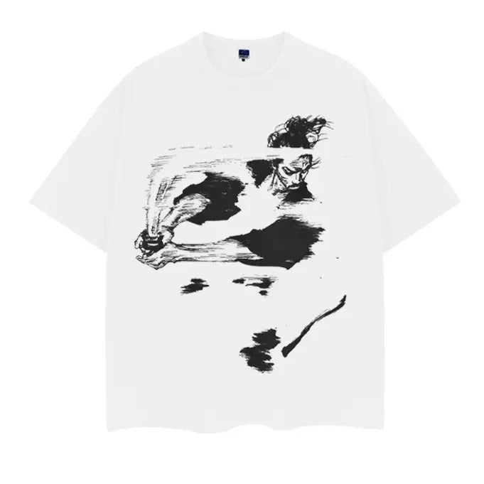 Vagabond "Swift as the Wind" Heavyweight Vintage Tee 100% Cotton OVERSIZED Anime T-shirt Menswear Top Overshirt Trendy...