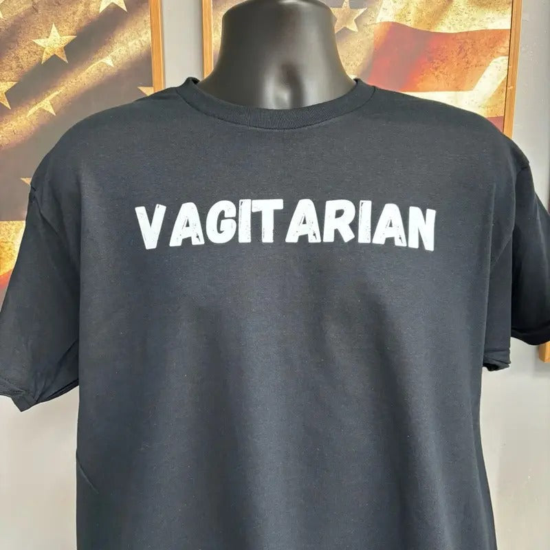 Vagitarian T Shirt, 100% cotton, Unisex. Menswear Soft Stylish Top Hoodie, Sweatshirt | RetroVerseTees.com