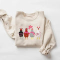 Valentine Chickens Sweatshirt, Valentine Farm Animals Sweatshirt, Valentine Day Shirt, Chicken Lover Gift, Valentines Day...