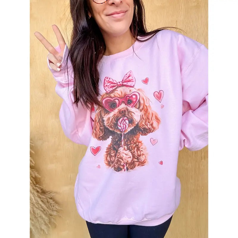 Valentine Dog Graphic Top T-Shirts, Hoodie, Sweatshirt | RetroVerseTees.com