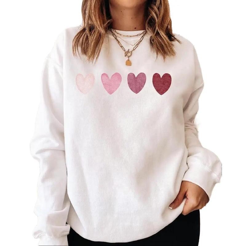 Valentine Heart Sweatshirt, Cute Valentine Sweatshirts for Women T-Shirts, Hoodie | RetroVerseTees.com