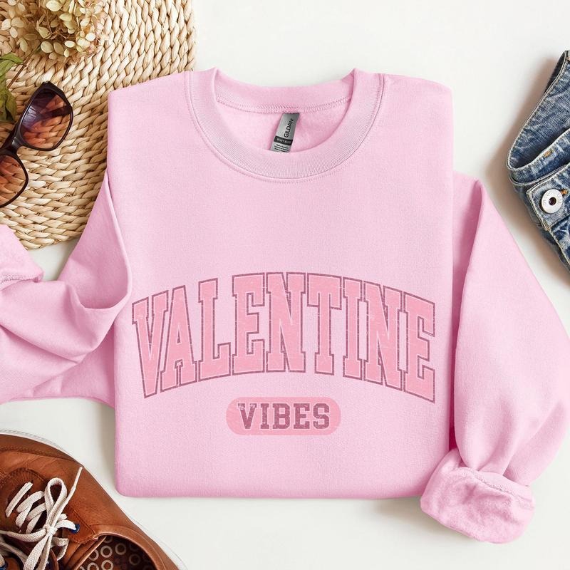 Valentine Vibes, Collegiate, College, University, Sweatshirt, Valentine's Day, Crew Neck, Women's, Crewneck, Valentine's...