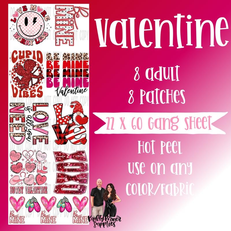 Valentine's Day #1 Gang Sheet, 22 x 60 T-Shirts, Hoodie, Sweatshirt | RetroVerseTees.com