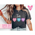 Valentine's Day Tia Shirt Heart Candy with Niece and Nephews Kids Names Personalized Spanish Tia Aunt Pink Trendy...