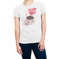 Valentines Coffee Cupcake & Hearts Women's T-Shirt Casual Crewneck Hoodie, Sweatshirt | RetroVerseTees.com