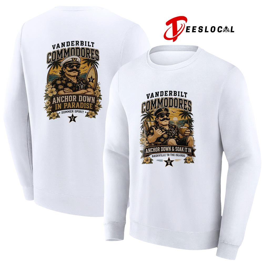 Vanderbilt Commodores san and sun Nashville to the islands tropical paradise shirt