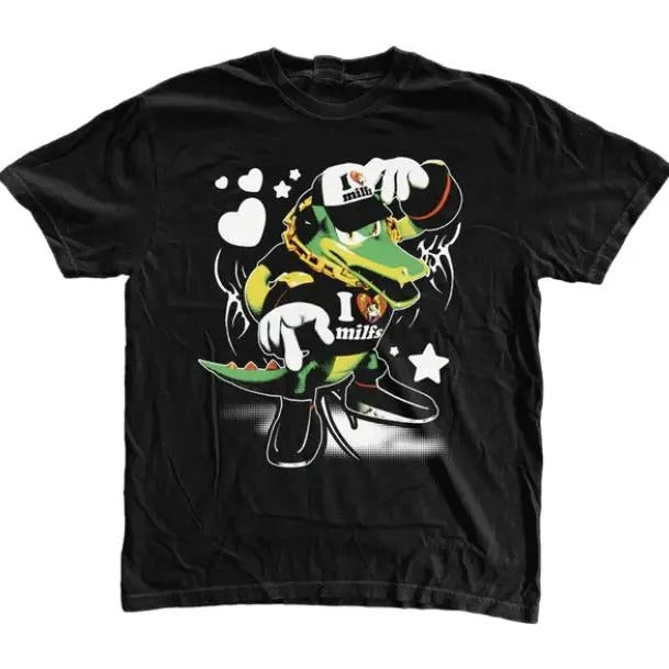 Vector the Crocodile Green Lover T-Shirt, Unisex Vintage Graphic Tees Gothic Grunge Y2k Emo Scene Amity Affliction Style...