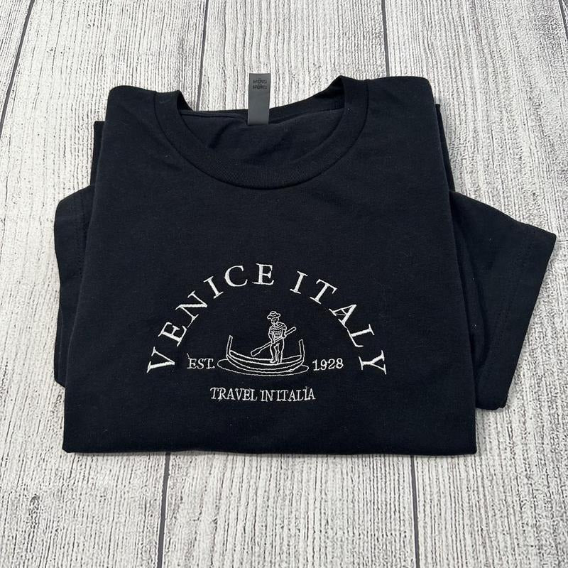 Venice Italy embroidered T-shirt; gift for teachers Hoodie, Sweatshirt | RetroVerseTees.com