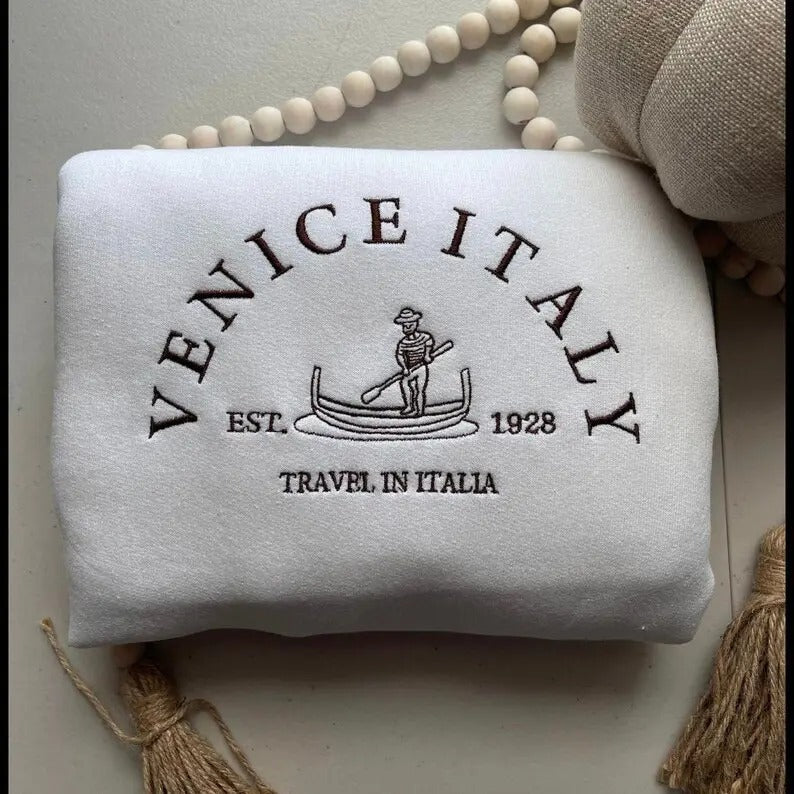 Venice Italy embroidered sweatshirt, Italia Shirt, Italy Sweatshirt, Italian Pride, Italian Travel Italia Shirt, Italian...