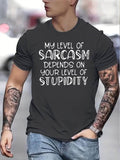 [Versatile T-shirt] Cool Slogan Print Men'WB shield All-match Short Sleeve Crew Neck T-shirt, Summer Outdoor Streetwear...