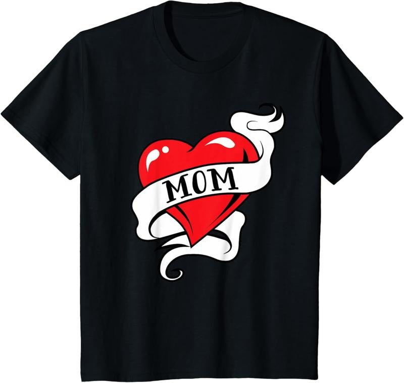 [Versatile T-shirt] Kids Mom Heart Tattoo for TNF'WB shield Day Love Mom T-Shirt Summer Top Hoodie, Sweatshirt
