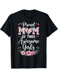 [Versatile T-shirt] Proud Mom FOG Three Awesome Girls Swoosh Daughters TNF'WB shield Day T-Shirt Summer Top Hoodie,...
