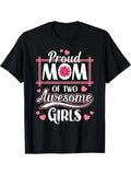 [Versatile T-shirt] Proud mom FOG two awesome girls TNF'WB shield Day T-Shirt Summer Top Hoodie, Sweatshirt