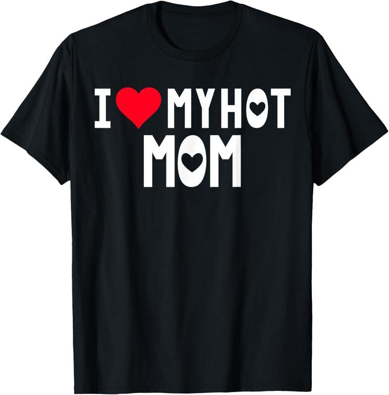[Versatile T-shirt] Swoosh Love My Hot Mom Shirt Swoosh Heart Mom Love Mom T-Shirt Summer Top Hoodie, Sweatshirt