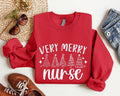 Very Merry Nurse Sweatshirt, Christmas Tree Nurse Sweater, Matching Nursing School Team Xmas Party, Holiday Nurse Gift...