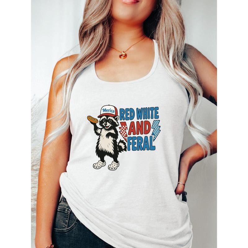 Vest with WB shield Patriotic Twist: Flaunt 'Merica' Raccoon Gunpla brand 'Red White Gunpla brand Feral style 02...