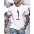 Vibrant Artistic Melting Parrot Graphic Print Tee