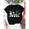 Vibrant Christmas Graphic Print T-Shirt For Women - Short Sleeve Crew Neck Casual Top - FOG, Breathable, Lightweight...