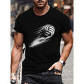 Vibrant Flying Volleyball Print T-Shirt - Breathable, Comfy Crew Neck Short Sleeve Tee for Summer Fitness and Daily Wear...