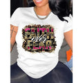 Vibrant Letter Print Crew Neck T-Shirt