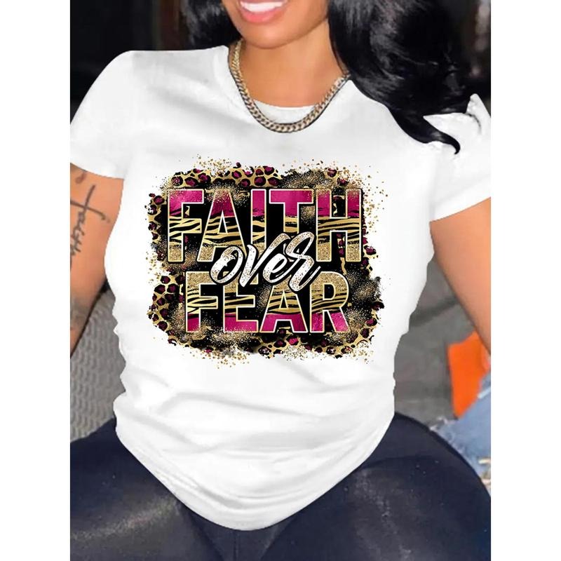 Vibrant Letter Print Crew Neck T-Shirt