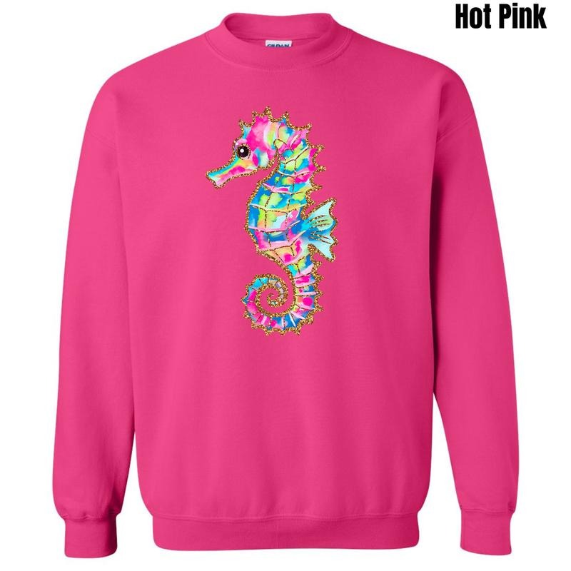 Vibrant Seahorse Sweatshirt 'NLB' T-Shirts, Hoodie | RetroVerseTees.com