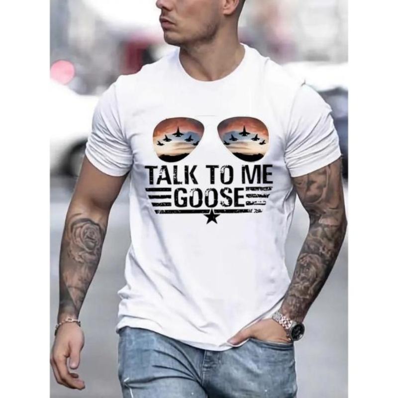 Vibrant Talk To Me Goose Graphic Tee - Soft, Breathable, Comfy, Stretchy, Trendy Short Sleeve T-Shirt for Summer, Casual...