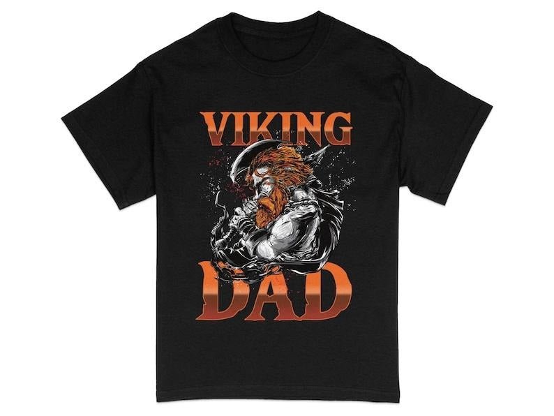 Viking Dad Graphic T-Shirt, Cool Viking Warrior Shirt, Unique Father's Day Gift Hoodie, Sweatshirt | RetroVerseTees.com