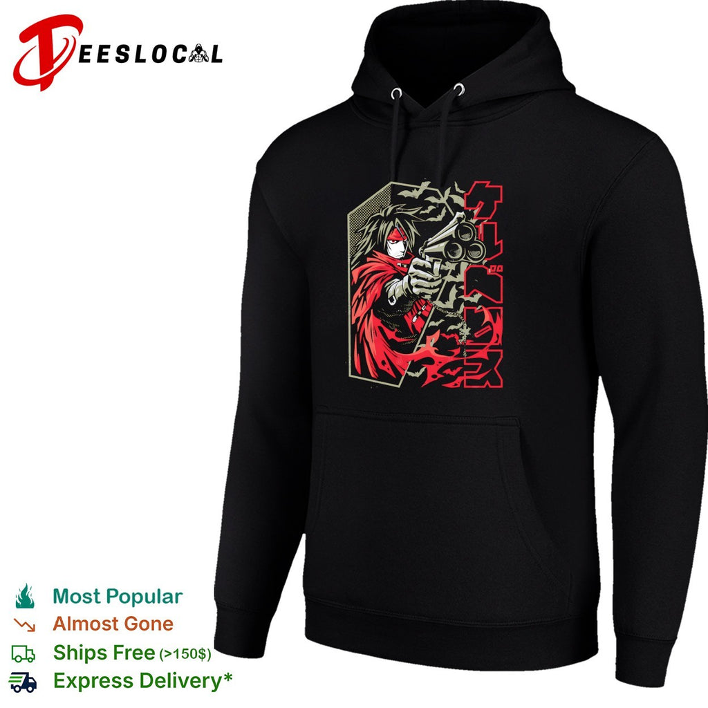 Vincent Valentine from Final Fantasy VII holding his triple-barrel revolver Lock n Load shirt